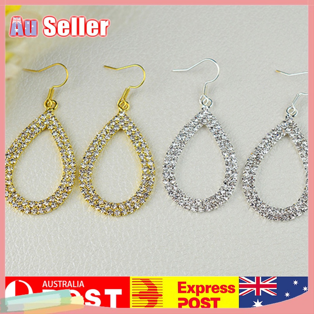 [LK] - - Bông Tai Dạng Vòng Hình Giọt Nước Tinh Tế Thoải Mái Trang Trí Lễ Hội