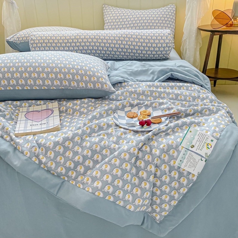 Set Chăn Ga đũi Hoạt Tính Chăn Hè Nhiều Hoạ Tiết (shinbedding)