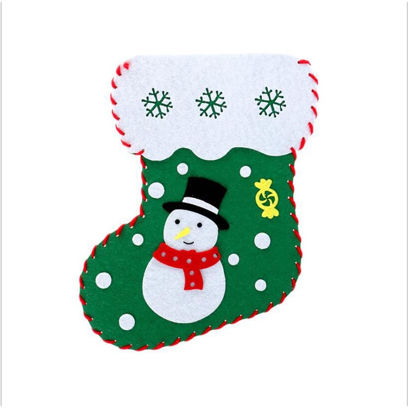 Túi Handmade Vải Nỉ Hình Chiếc Vớ Đựng Quà Noel Đáng Yêu Cho Các Bé
