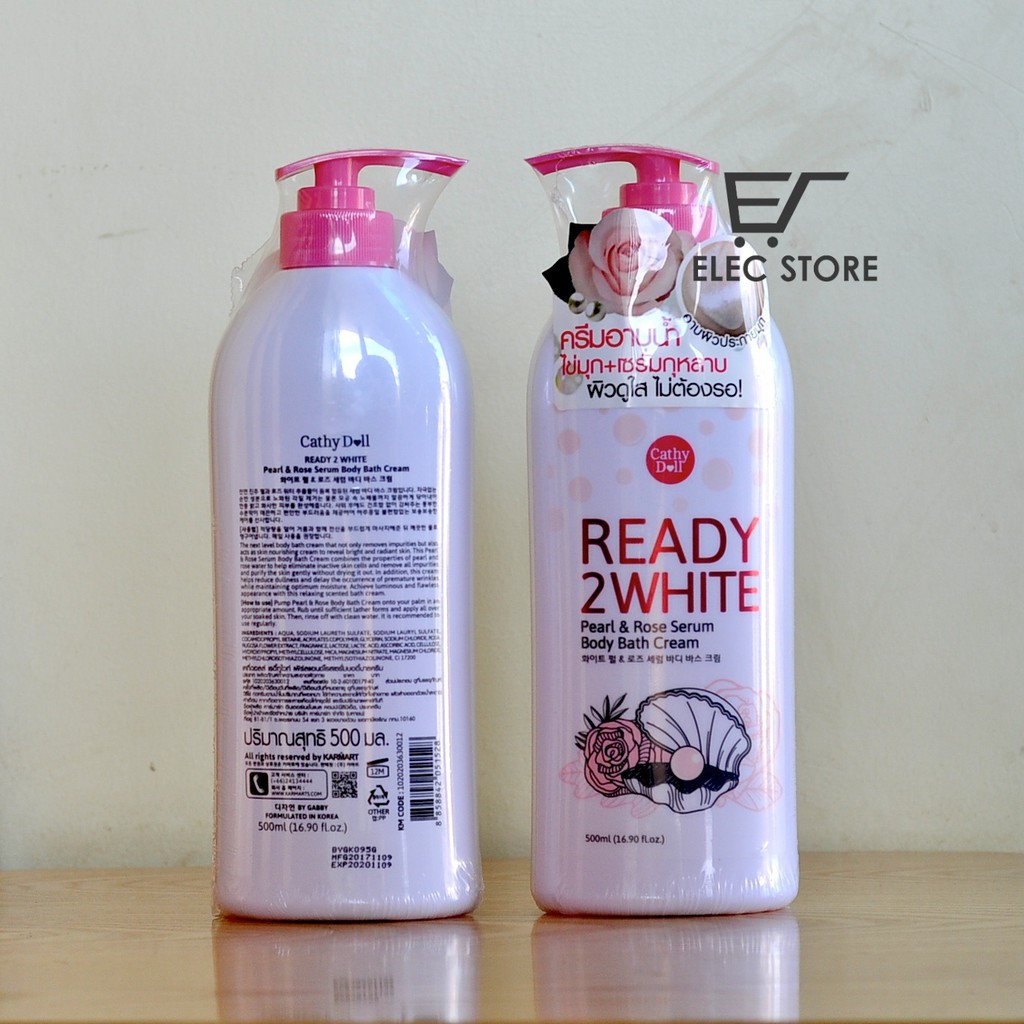 Sữa tắm trắng da tinh chất ngọc trai hoa hồng Ready 2 White Cathy doll 500ml Thái Lan