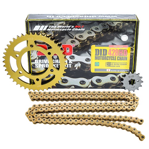 BỘ SÊN NHÔNG DĨA DID SÊN VÀNG, DĨA VÀNG EXITER150 GOLD JAPAN 428HDS-122RB 14Tx42T GOLD