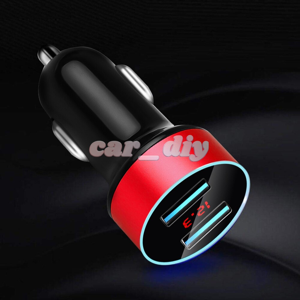 Tẩu Sạc 2 Cổng USB 3.1A 12-24V Có Màn Hình LCD Cho Điện Thoại Di Động