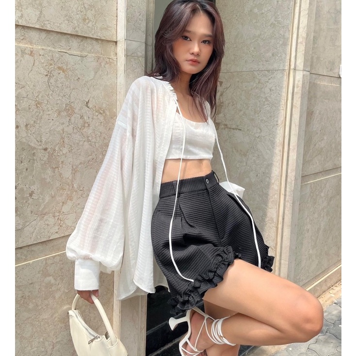 Áo sơmi caro nhí form rộng 2 màu