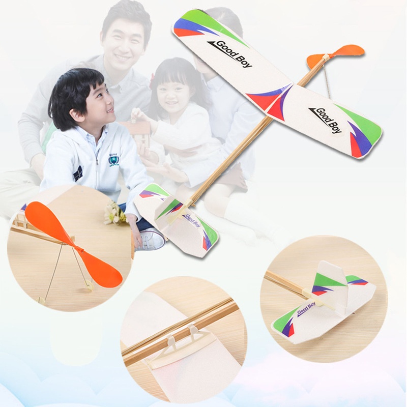 HO Dây Cao Su Powered Glider Bay Glider Máy Bay Đồ Chơi Windup Bay Copter Đồ Chơi Handout Glider Mô 