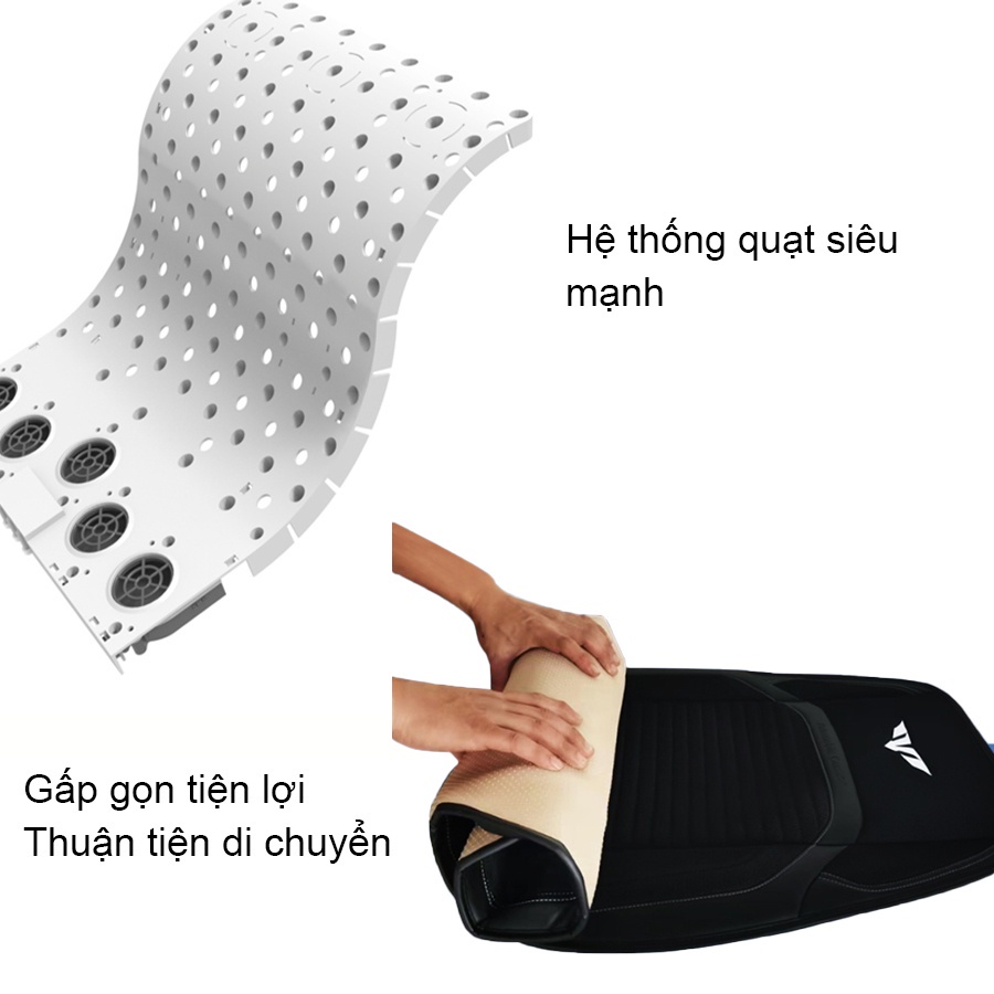 Đệm ghế điều hòa massage thư giãn cao cấp - Lót ghế ô tô quạt gió siêu mạnh, tự động ngắt