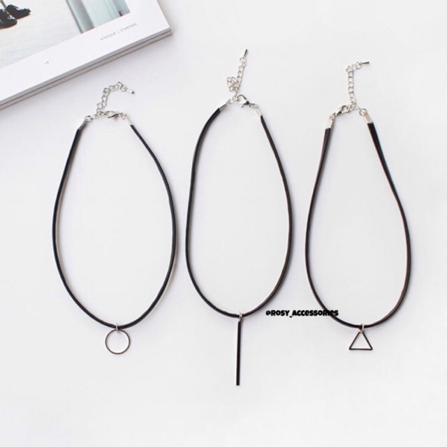 ROSY - CHOKER DA PHỐI MẶT HÌNH HỌC (ẢNH THẬT Ở SAU!!!!)