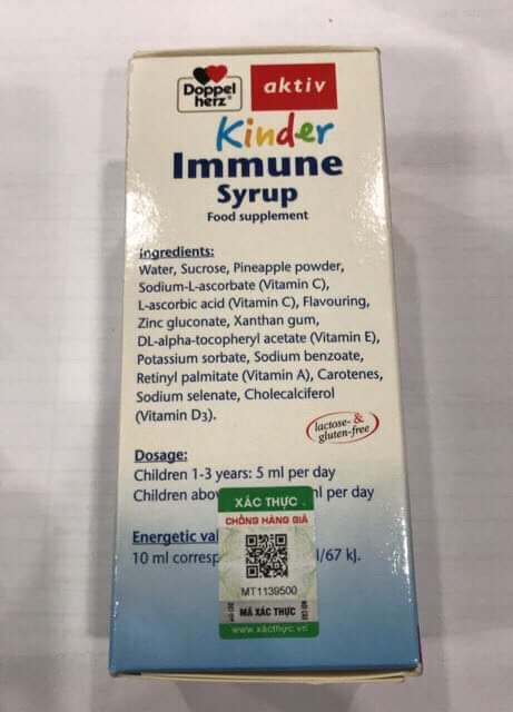 Doppelherz Kinder Immune Syrup 250ml - Miễn dịch khoẻ, mẹ bớt lo (Vitamin A,Vitamin D3,Vitamin E,Vitamin C,Zin, Selenium