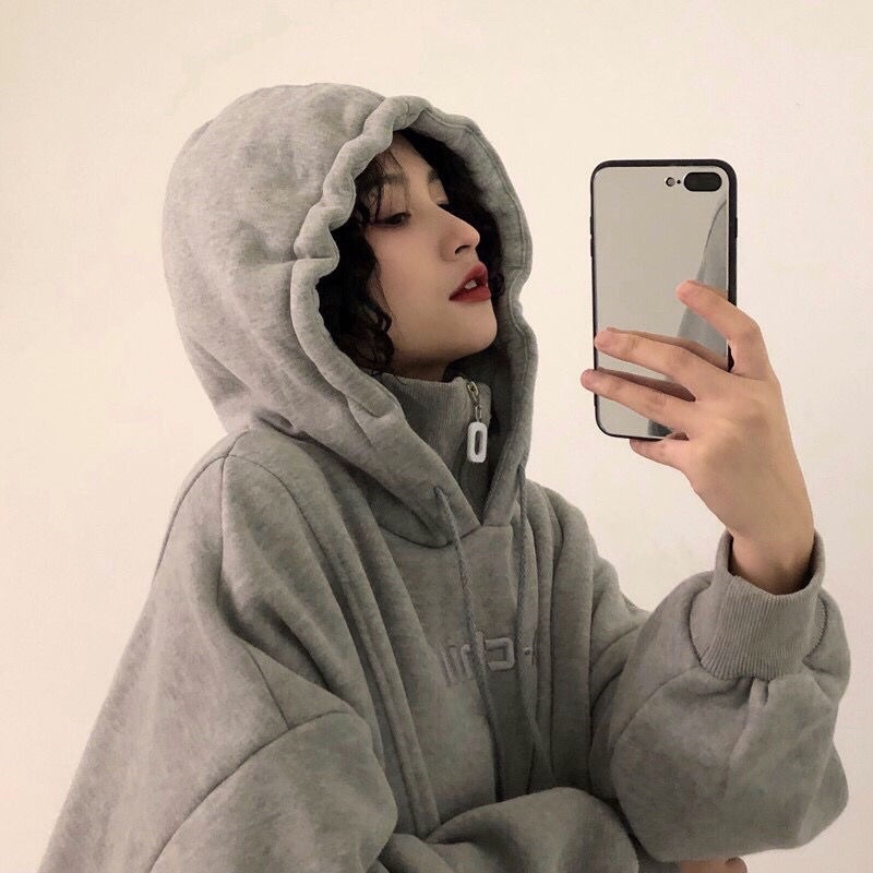 - RẺ VÔ ĐỊCH - ÁO HOODIE NỈ CÓ MŨ, KHOÁ CỔ CHẤT ĐẸP