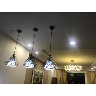 Đèn thả kim cương kèm bóng edison