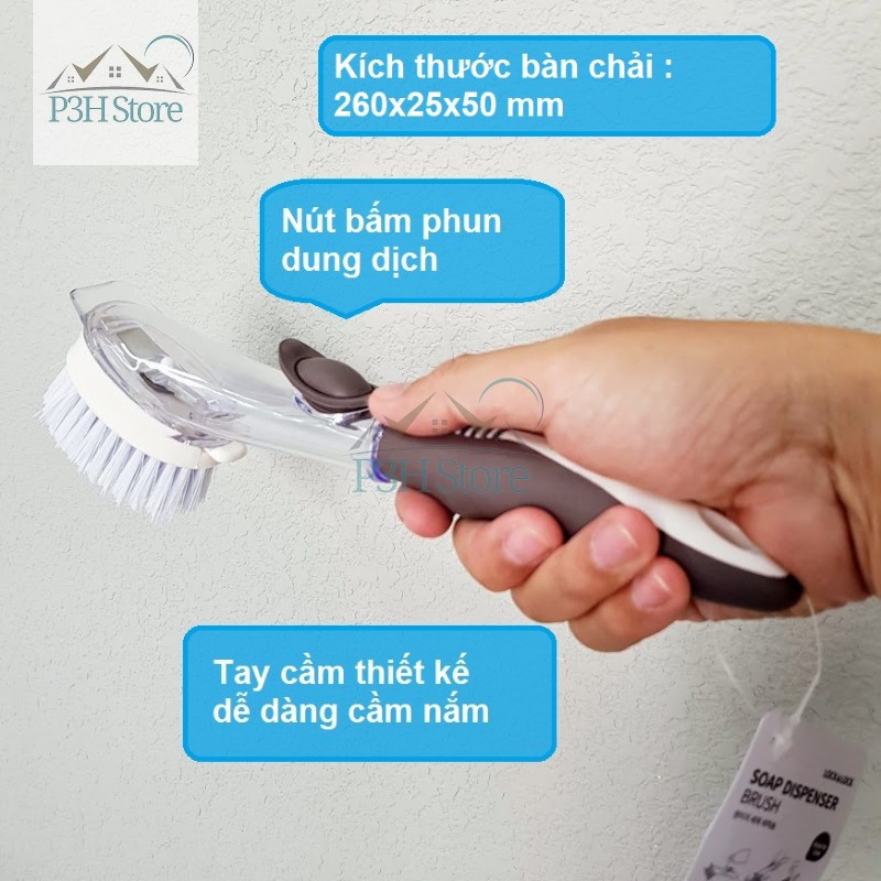 Bàn chải cọ rửa đa năng kèm bình xịt Lock&amp;Lock ETM129 ETM130