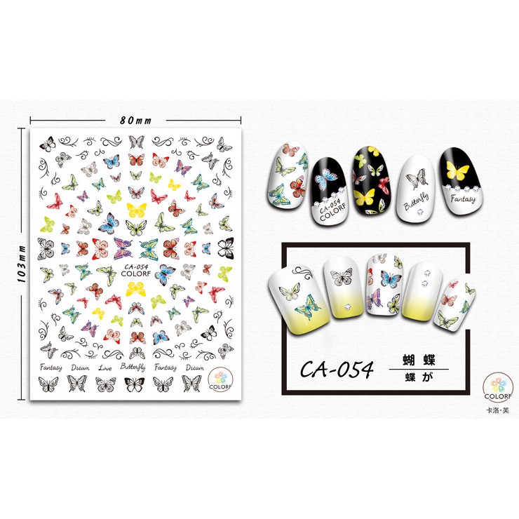 Sticker bướm dán móng tay nhiều hình mẫu mới hot hit