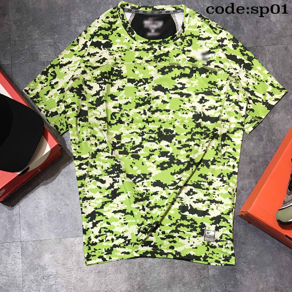 [followershop5k]Áo thun camo n!ke pro combat thể thao nam, Áo ngắn tay không cổ (Thun lạnh) form chuẩn size M-2XL sp01 | BigBuy360 - bigbuy360.vn