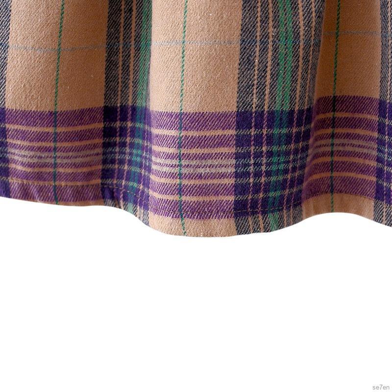 Váy ca rô tay dài đáng yêu dành cho cho bé gái từ 0-4 tuổI