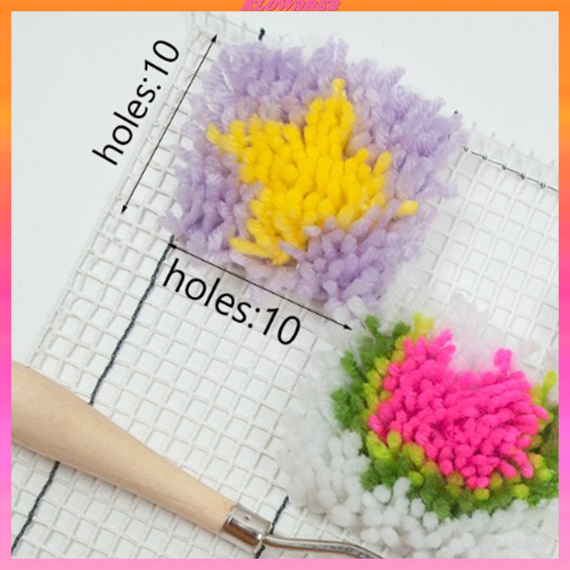 1x1.5m Lưới Móc Vải Móc Tự Làm Thảm Canvas