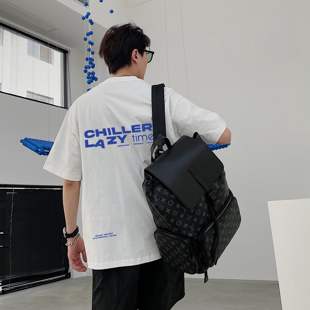 Áo thun 100% Cotton / CHILLER* LAZY time / Oversized / Form rộng / Unisex - .
