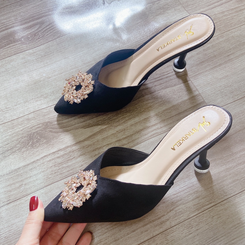 Sục nữ cao gót hoa đá thời trang PUNSHOES (FREESHIP-ẢNH TỰ CHỤP).