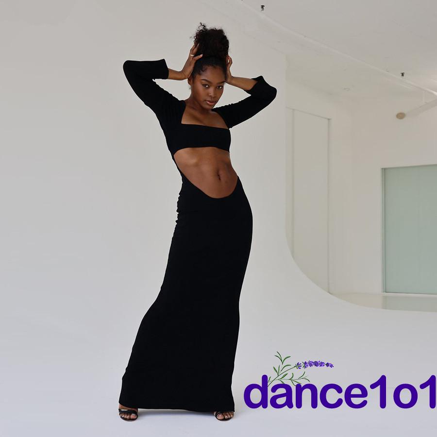 Đầm Ôm Dài Tay Cổ Vuông Quyến Rũ Dành Cho Nữ Khiêu Vũ1O1-