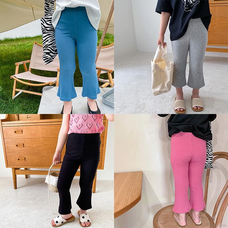 Quần dài ống loe màu trơn kiểu dáng thời trang dành cho bé gái