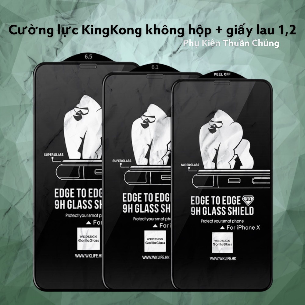 [HCM]Miếng dán kính cường Lực iphone 3D WK KingKong (KHÔNG HỘP) dành cho Iphone đủ mã 6-12 Pro Max(Boss)