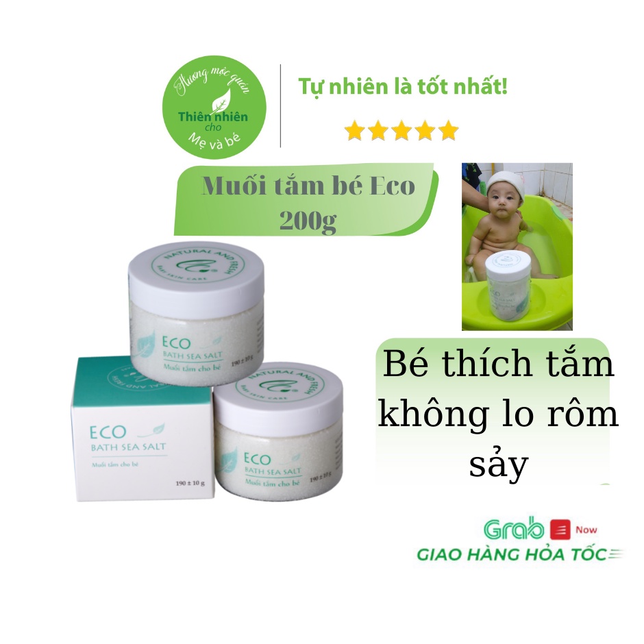 Muối tắm bé Sinh Dược Eco 200g an toàn cho bé sơ sinh hỗ trợ chàm sữa, rôm sảy, mẩn ngứa