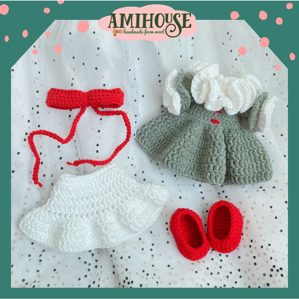 Búp bê Penny bằng len móc handmade cho bé, 100% sợi cotton bền đẹp - Ami House