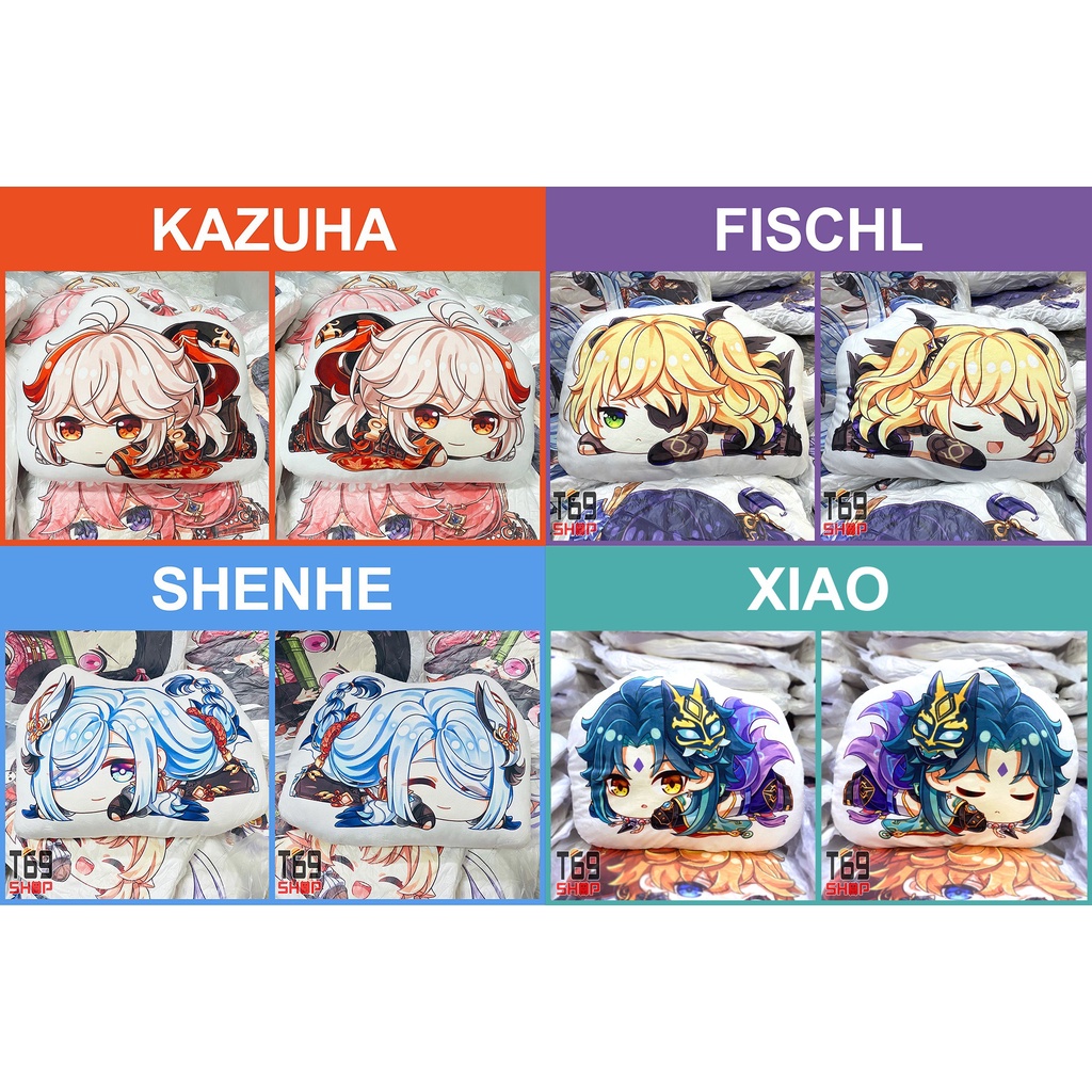 [26 mẫu] Gối nhồi bông nhân vật game Genshin Impact (In hình 2 mặt)