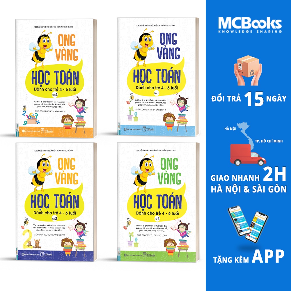 Combo Sách - Ong Vàng Học Toán Dành Cho Trẻ 4-6 tuổi - Học Kèm App Online