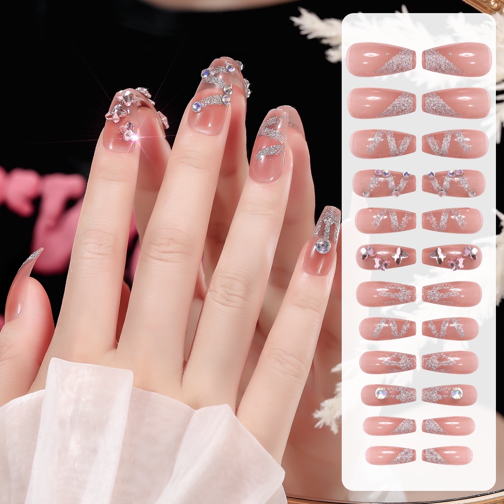 Bộ 24 Móng Tay Giả Trang Trí Nghệ Thuật
