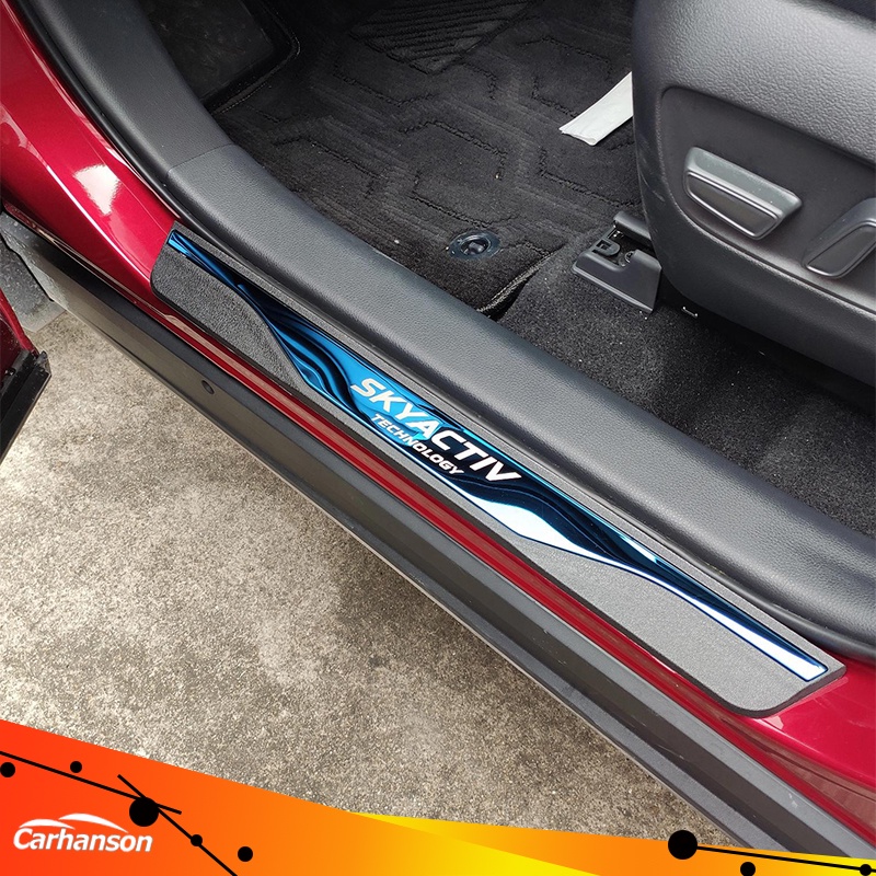 Dải Dán Bảo Vệ Bàn Đạp Cửa Xe Hơi Bằng Thép Không Gỉ Cho Mazda 3 6 CX30 CX5 2013-2023