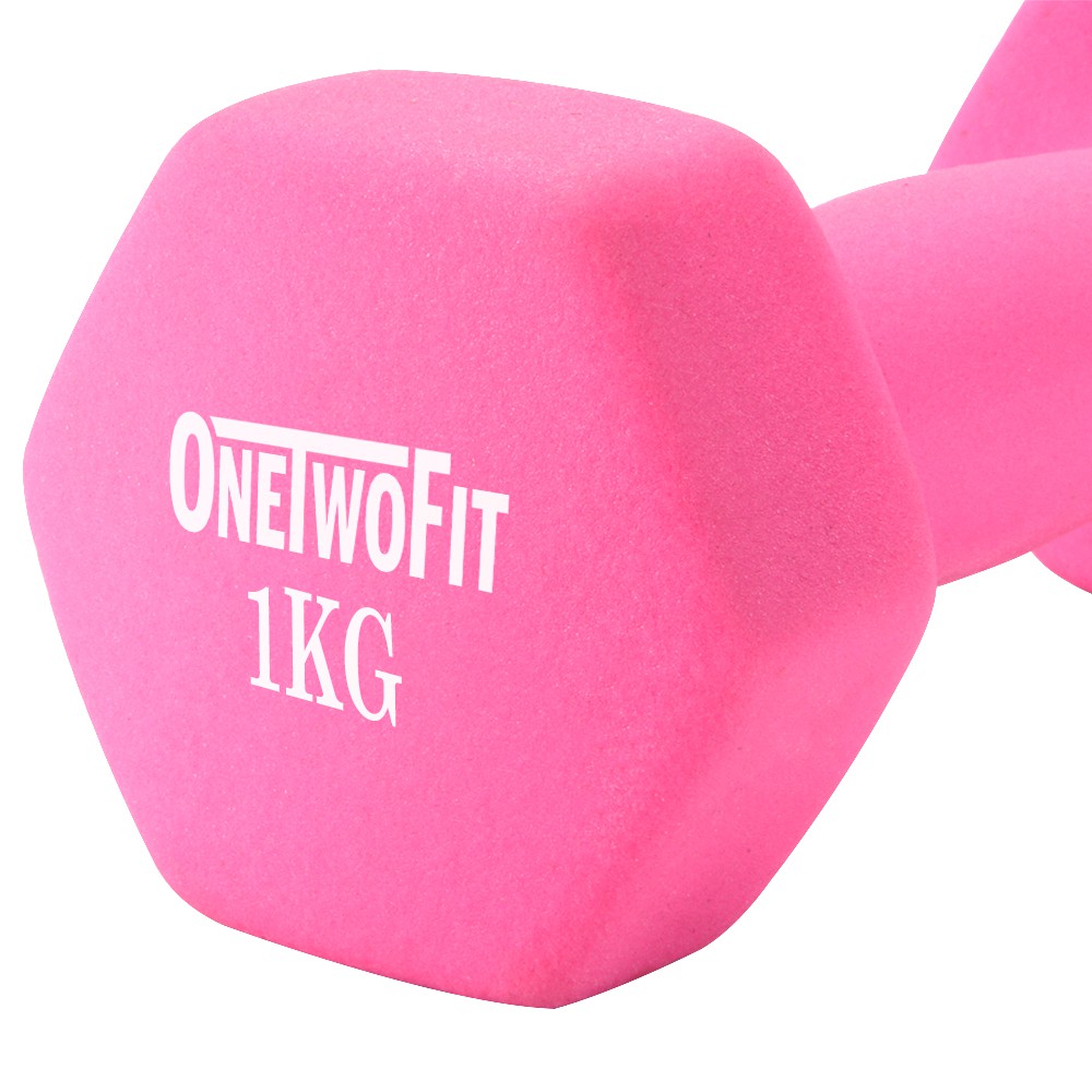 OneTwoFit tạ tay 1kg Neoprene tạ Dumbbell bộ 2 tạ tay