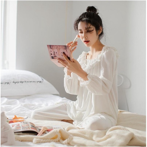 Bộ đồ tiểu thư công chúa chất cotton lụa cực xinh {Sẵn Hàng}