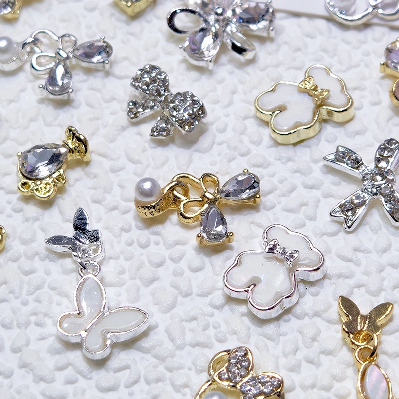 charm nơ mã mới trang trí nail