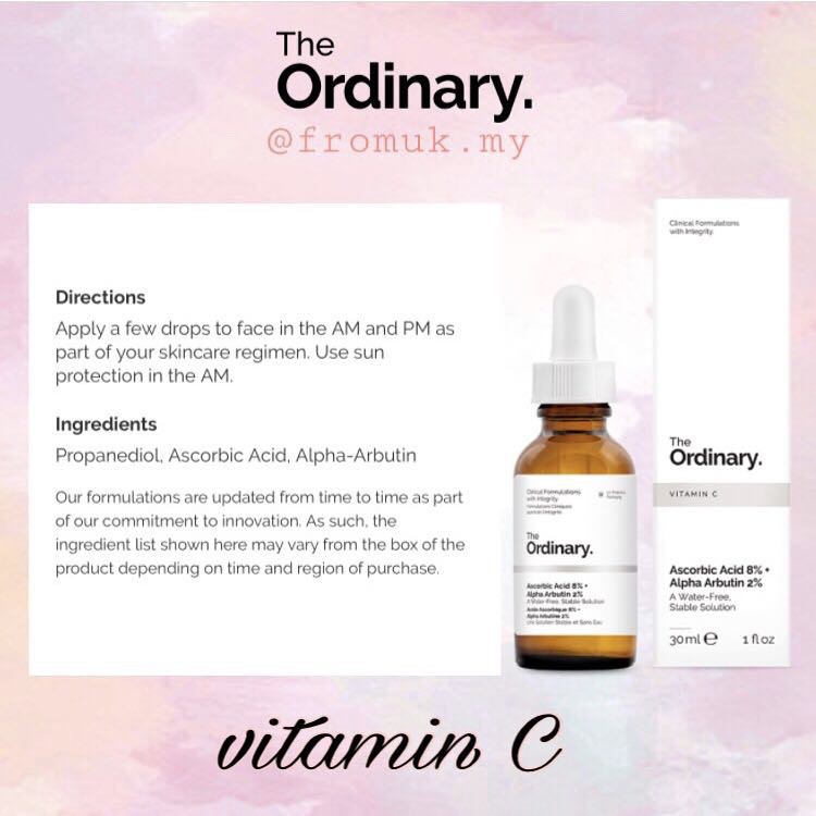 Serum siêu dưỡng trắng da giảm thâm nám kết hợp Vitamin C và Arburin The Ordinary Ascorbic Acid 8% Alpha Arbutin 2%