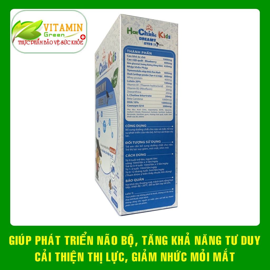 Heachieko Kids DREAMY EYES IQ GIÚP BỔ MẮT, SÁNG MẮT, PHÁT TRIỂN NÃO BỘ, TĂNG KHẢ NĂNG TƯ DUY