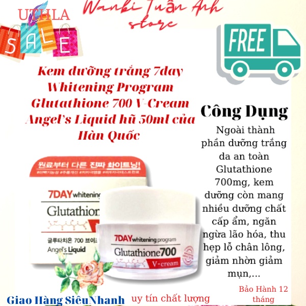 💝𝐁𝐄𝐒𝐓 𝐒𝐀𝐋𝐄💝 Kem Dưỡng Trắng Da 7 Day Whitening Program Glutathione 700 V-Cream