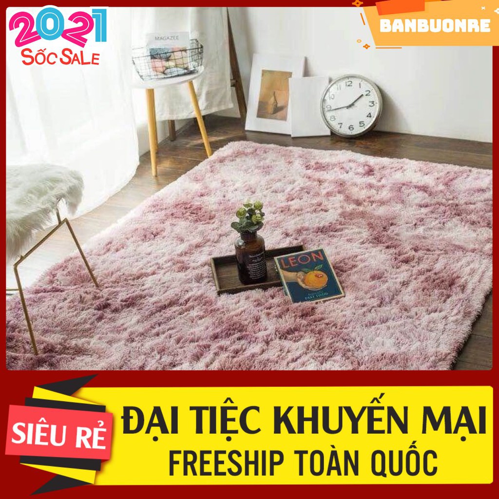 Thảm lông loang trải phòng khách 1m6x2m chát chọn mẫu-Free ship-thảm lông dày-mặt sau chống trơn trượt