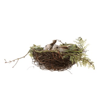 PLASTIC VINE BIRD BREEDING NESTING NEST Artificial Birds 5pcs White Eggs Set