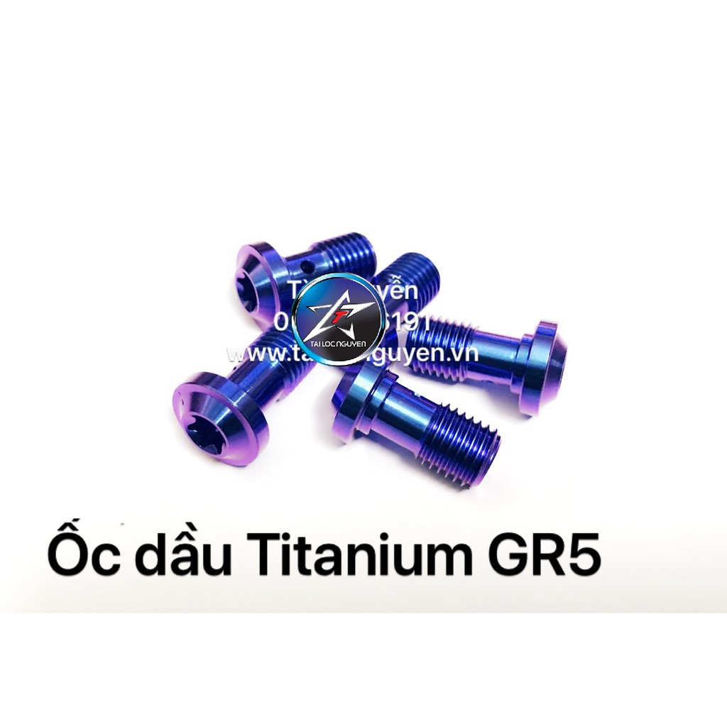 Ốc Dầu Titanium GR5 1.25 Xanh Ngọc/ Xanh Titan