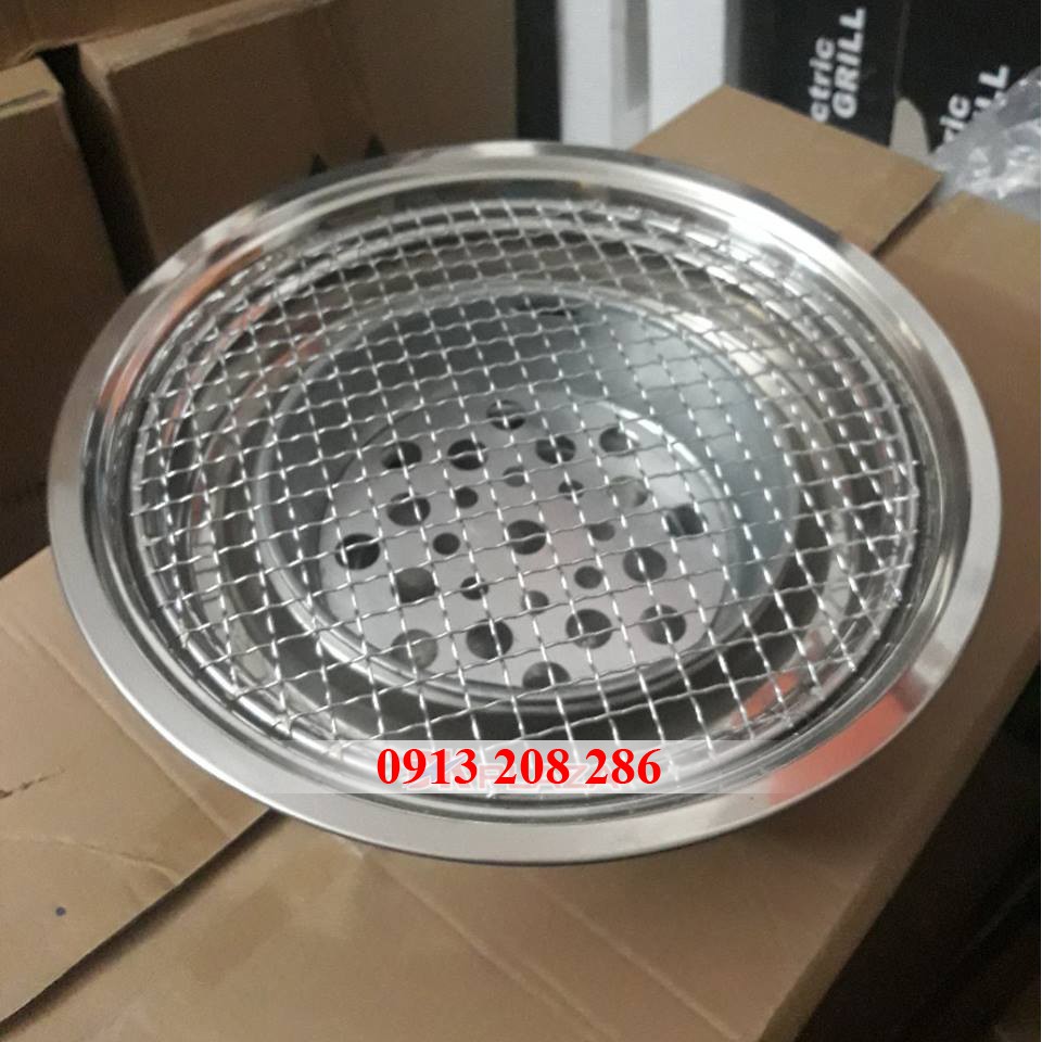 Bếp nướng than hoa inox lắp âm bàn dùng cho nhà hàng