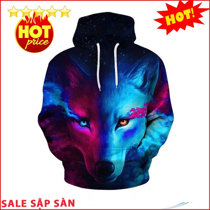 Áo hoodie nam nữ - áo hoodie hình sói 3D cho cả nam và nữ AS3D | BigBuy360 - bigbuy360.vn