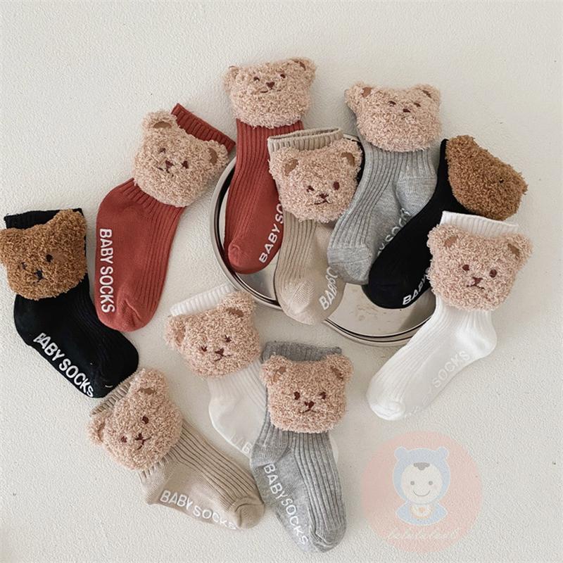 Tất Mềm Nhẹ Chống Trượt In Hình Gấu Hoạt Hình Dễ Thương LAA6-Baby