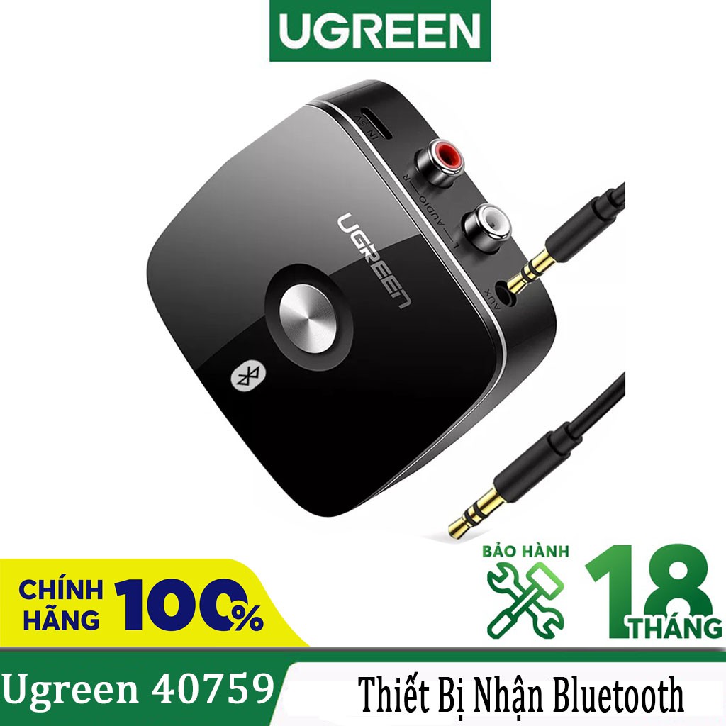 Bộ Thu Bluetooth 5.0 Cho Loa Hỗ Trợ APTX, Cổng 3.5mm & 2RCA Ugreen 40759 Cao Cấp