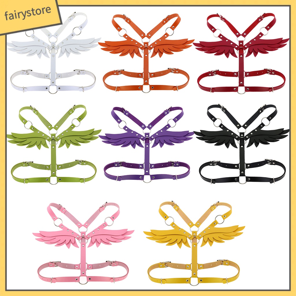 [Fairy] Dây Đeo Vai Giả Da Gắn Cánh Thiên Thần Có Thể Điều Chỉnh