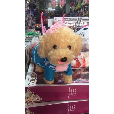 Chó bông đồ chơi biết đi - biết hát - chó dắt dây cực Cute cho bé