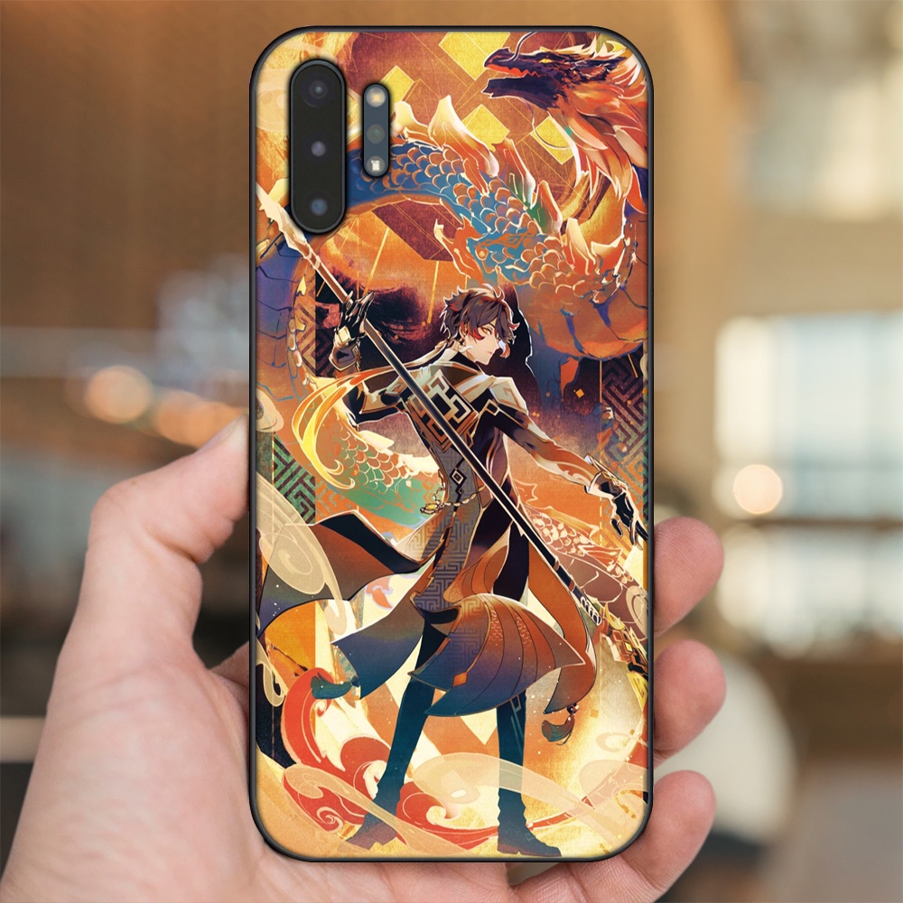 Ốp lưng Samsung Note 10 Plus viền đen in hình Zhongli Genshin Impact