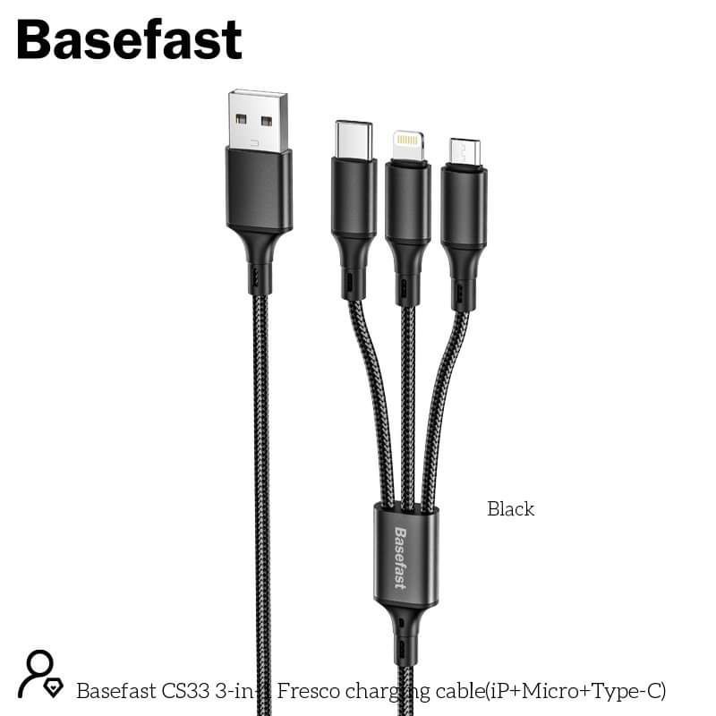 Cáp 3 đầu đa năng tích hợp 3 chân ip,micro,typeC sạc cho các loại máy tiện lợi