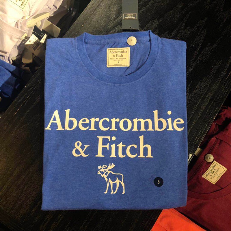 Áo Thun Tay Ngắn Cổ Tròn In Chữ Abercrombie&Fitch Thời Trang Cho Nam