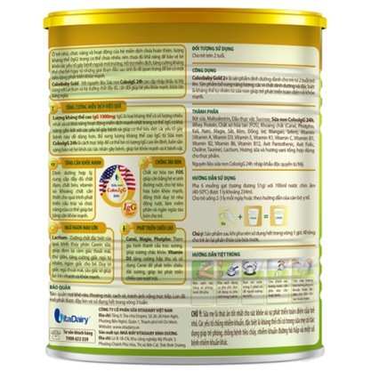 [QUÀ TẶNG KHI MUA 2 LON] SỮA BỘT COLOSBABY GOLD 1000IGG 800G