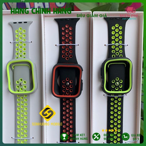 [ Tặng Ốp ] Dây Đeo Apple Watch Cao Su Thể Thao Nike Sport Series 1/2/3/4/5/6/SE Cao Cấp - Chính Hãng Coteetci