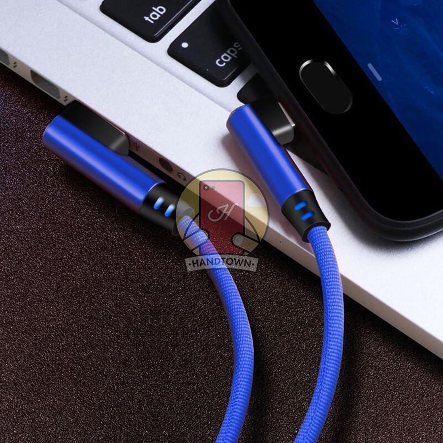 Dây Cáp Sạc Nhanh Micro USB Thiết Kế 2 Đầu Góc Vuông Chơi Game, LiveStream Hỗ Trợ QuickCharge 3.0